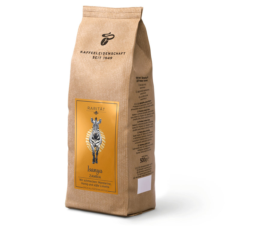 Balíček zrnkovej kávy Raritná káva »Isanya Zambia« vrátane dózy na kávu – 500 g.