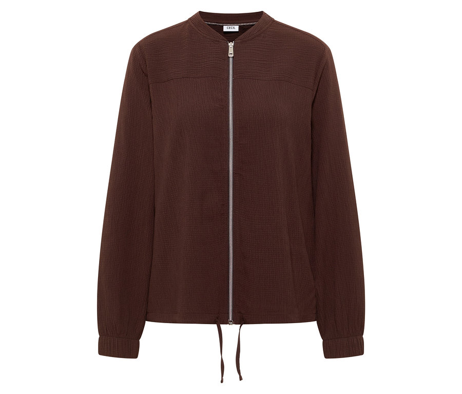 Hnedá bunda CECIL so zipsom a so sťahovacou šnúrkou na spodnom leme.