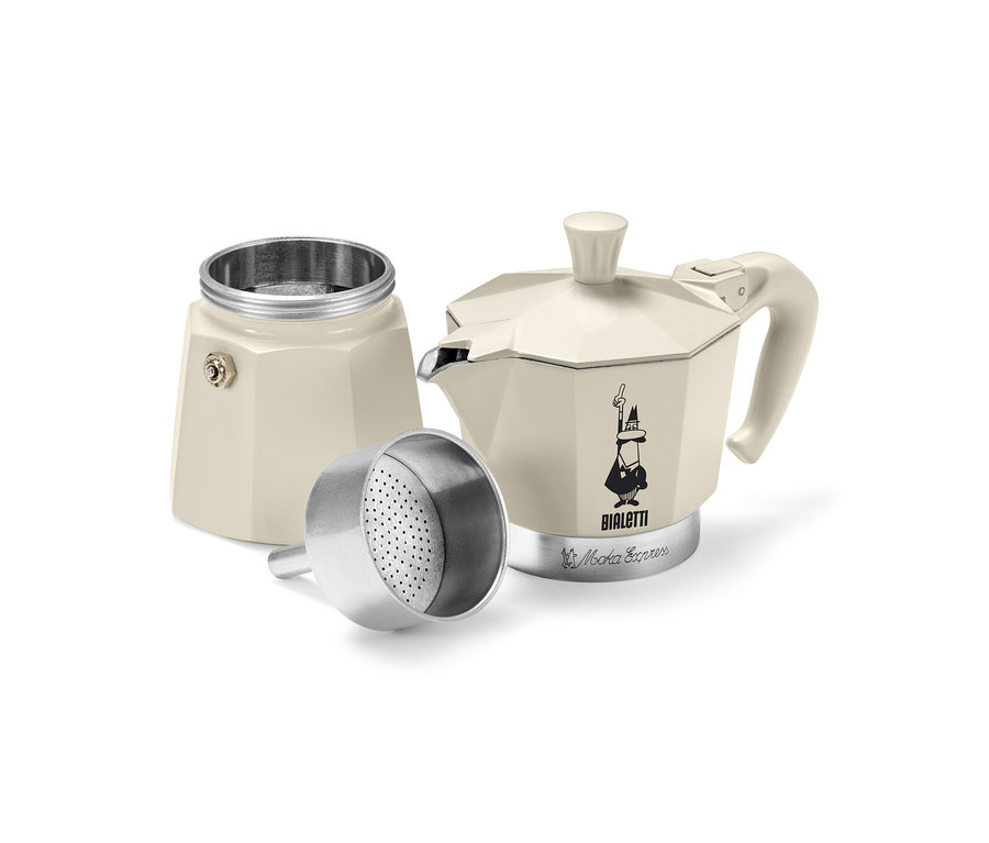 Rozložený krémový kávovar na espresso »Bialetti Moka Express« 190 ml.