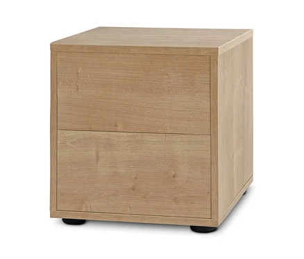 Regálový modul Flemming s dubovým dekorom a dvoma zásuvkami s rozmermi cca 75 x 37,5 cm.