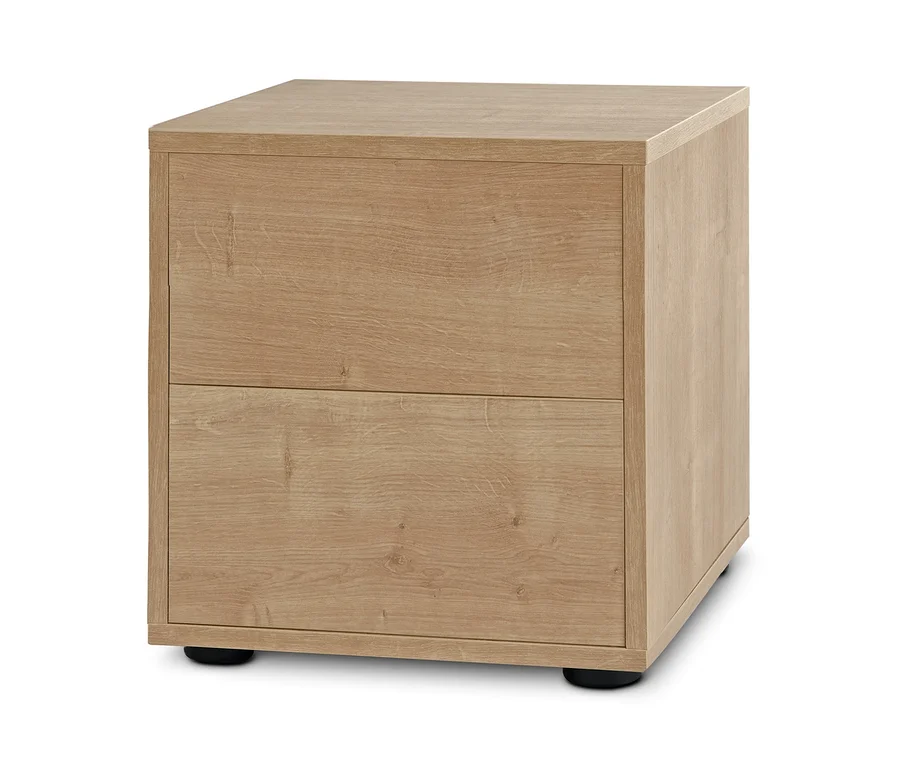 Regálový modul Flemming s dubovým dekorom a dvoma zásuvkami s rozmermi cca 75 x 37,5 cm.