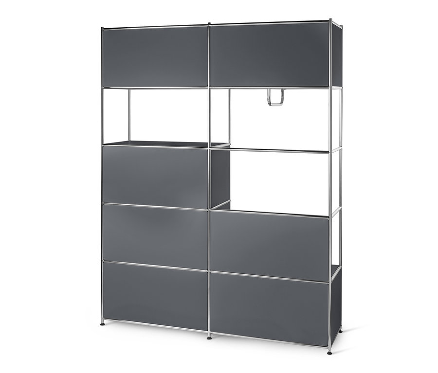 Sivý kovový skriňový systém »CN3«.