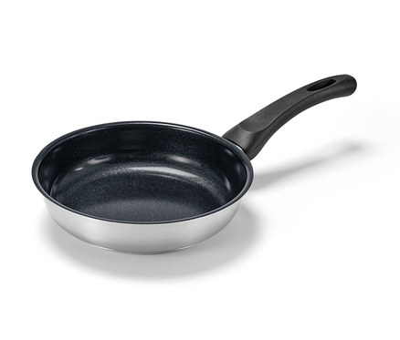 Profesionálna panvica z ušľachtilej ocele s kvalitnou keramickou povrchovou úpravou, priemer cca 20 cm