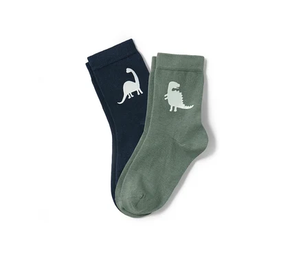 Dva páry ponožiek s dinosaurami, Glow in the Dark.