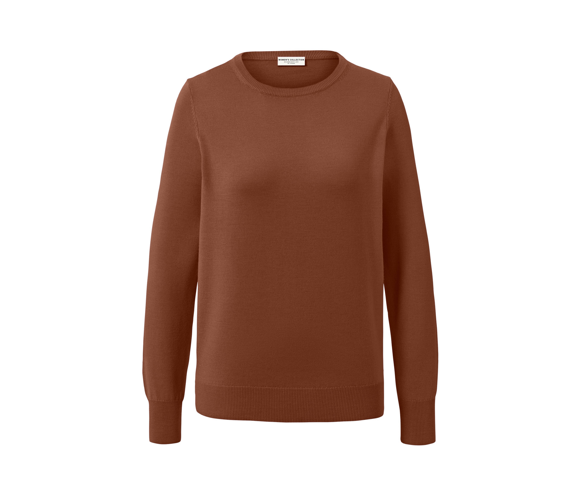 E-shop Pulóver z jemného úpletu s merino vlnou, koňakový