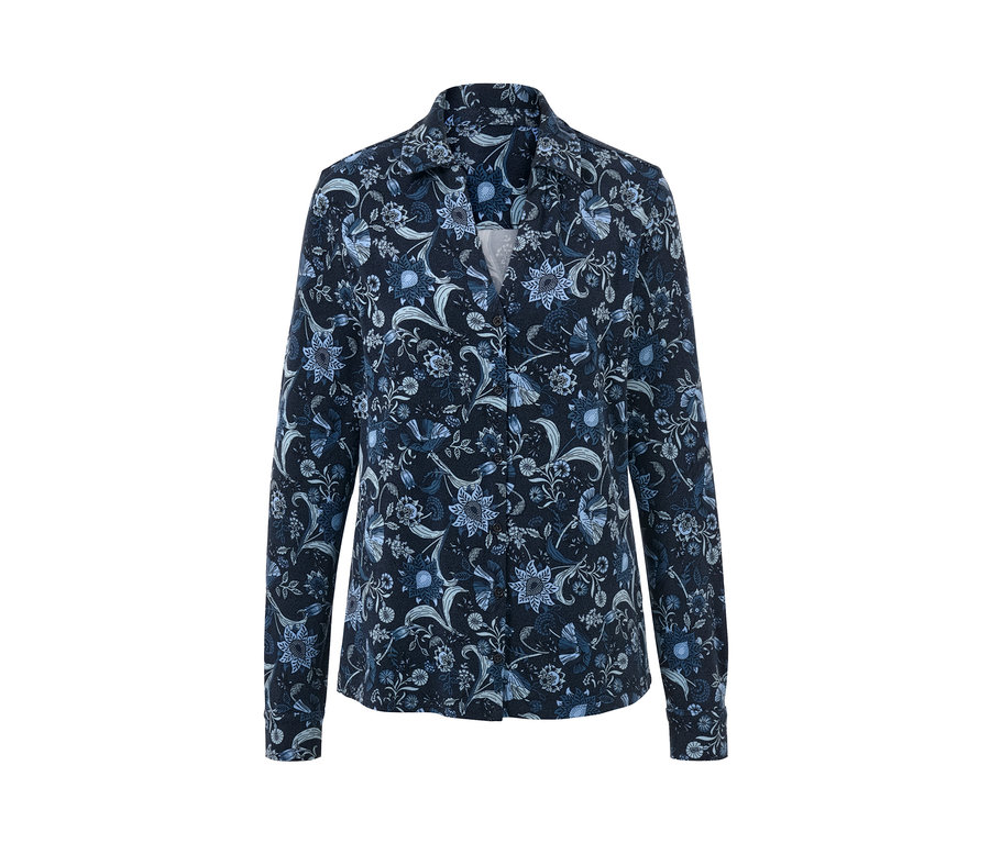 Blúzkové tričko s potlačou s gombíkovou légou.