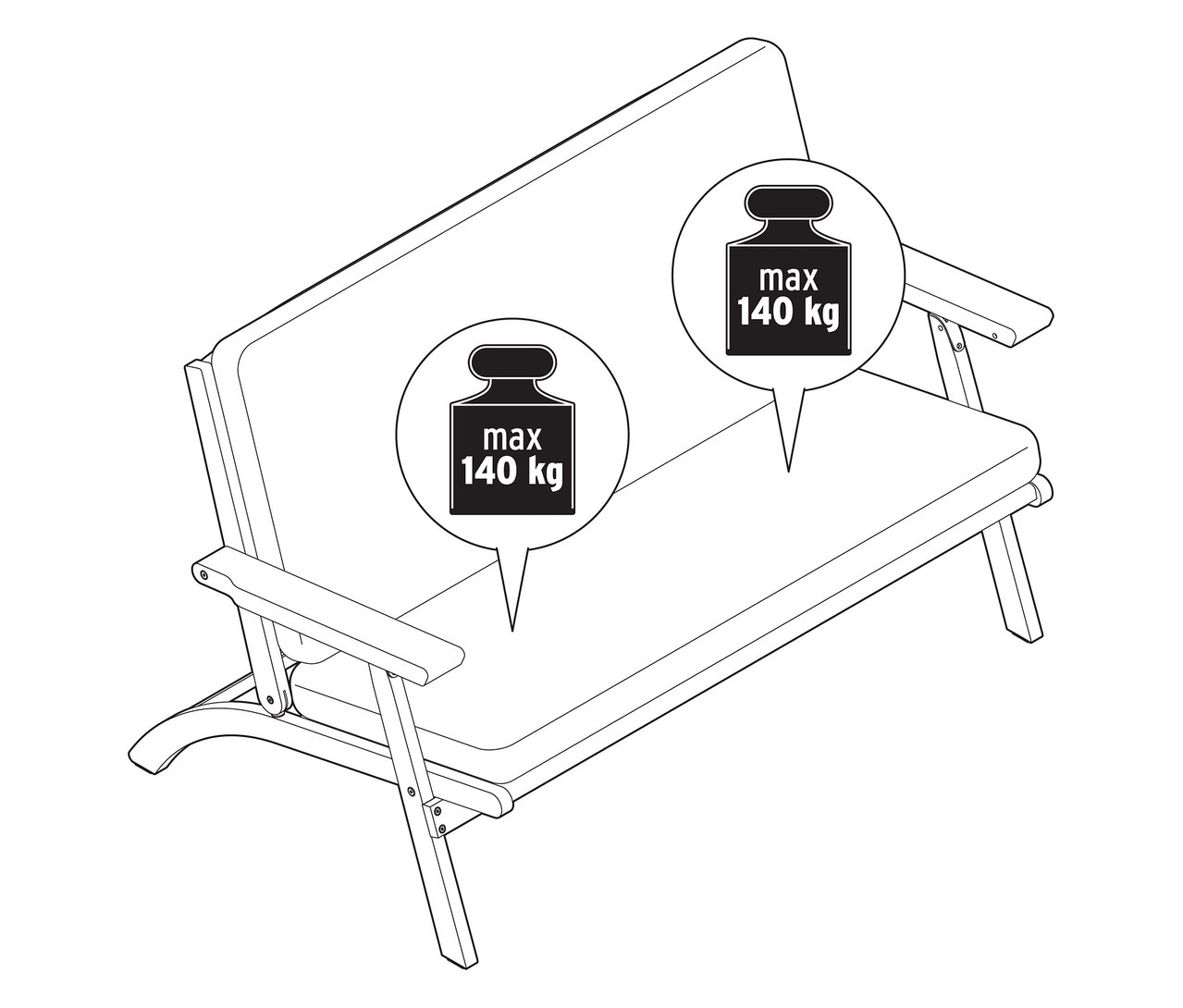 Skladacia záhradná sedacia súprava s prémiovými vankúšmi, 4-dielna s obmedzením hmotnosti.