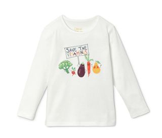 Krémovobiele s viacfarebnou potlačou »Save the Vitaminis«