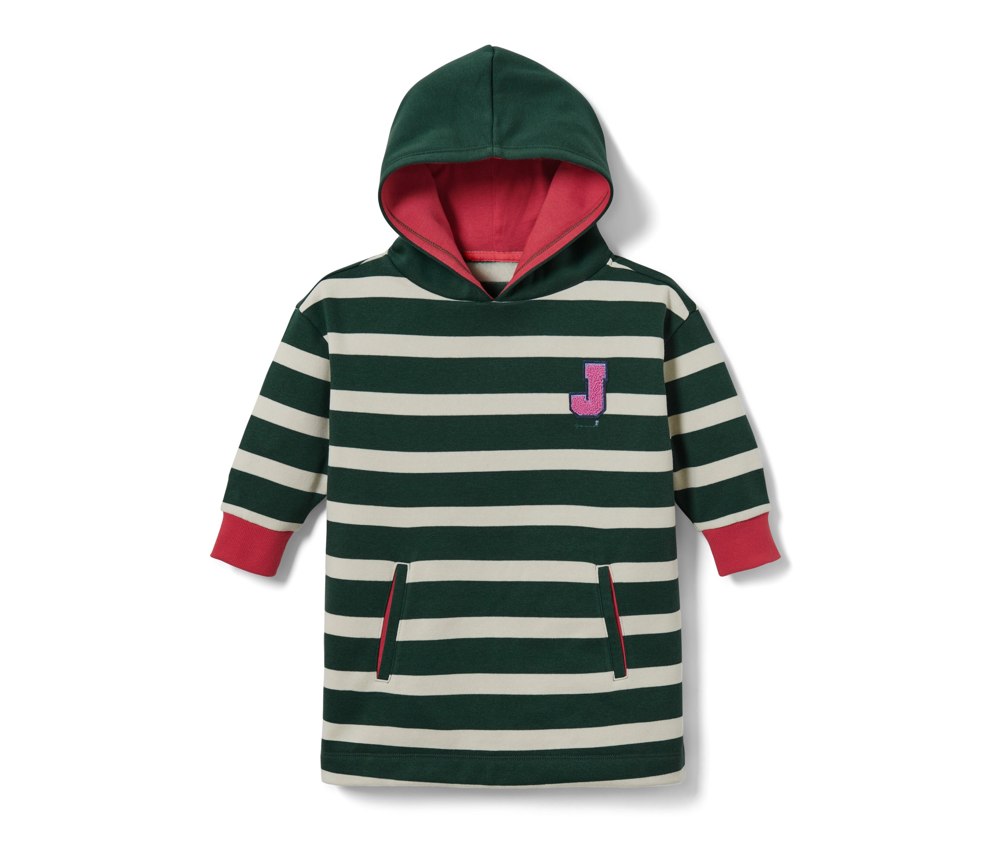 Tchibo – Dlhá mikina s kapucňou – pre dievčatá – veľ. 98/104 – farba: biela/s prúžkami