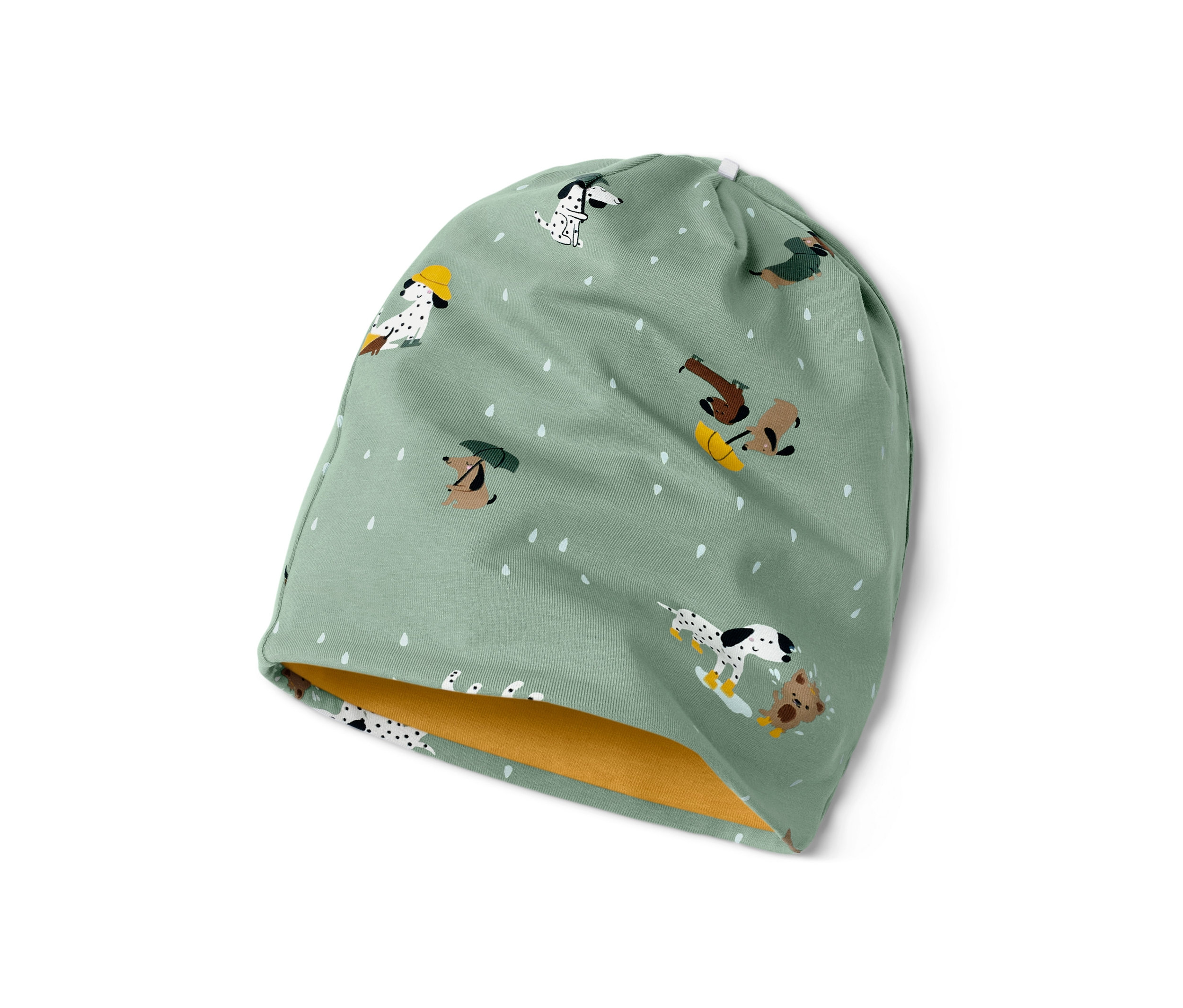 Tchibo – Detská obojstranná čiapka – pre dámy – veľ. 49-52 cm – farba: zelená/s potlačou