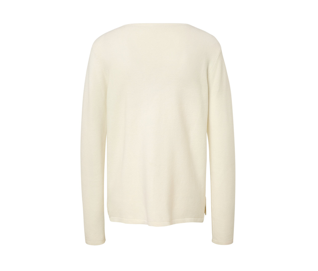 Krémovobiely pletený pulóver.