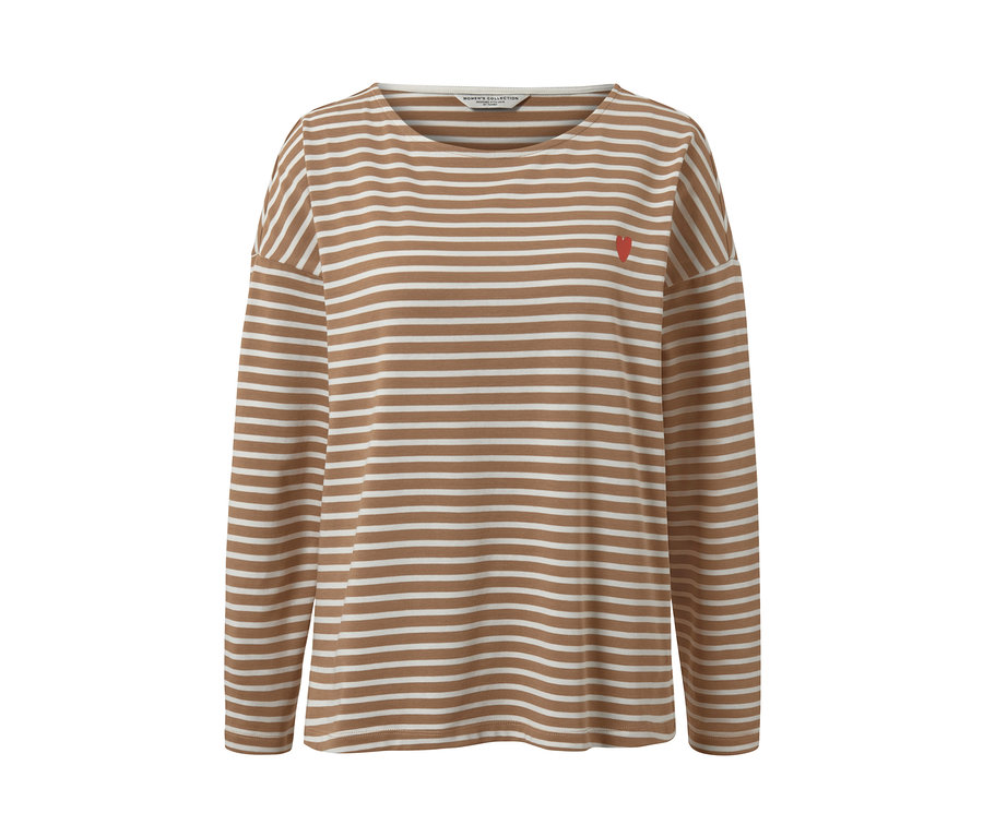 Prúžkované tričko s dlhými rukávmi.