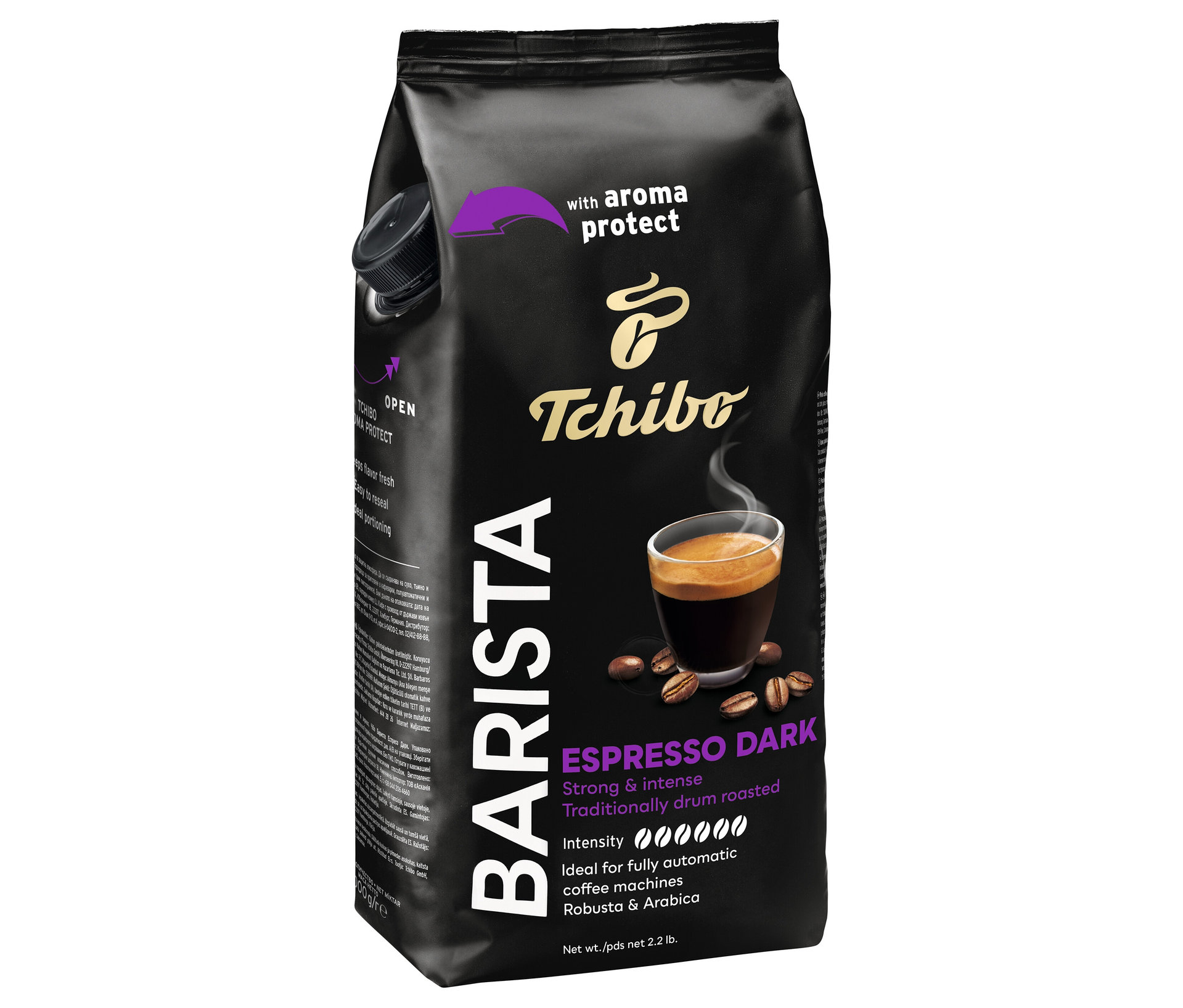 Tchibo - Barista Espresso Dark - zrnková káva, 1 kg - Intenzita: 6/6