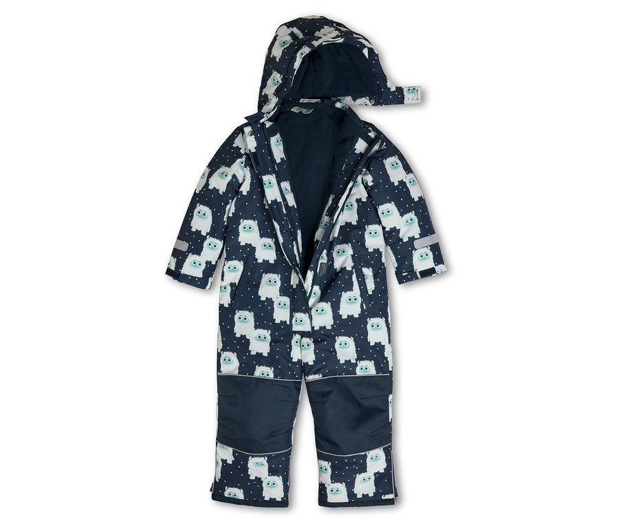 Detská zimná kombinéza, Yeti, so zipsom po celej dĺžke a vzorom Yeti.