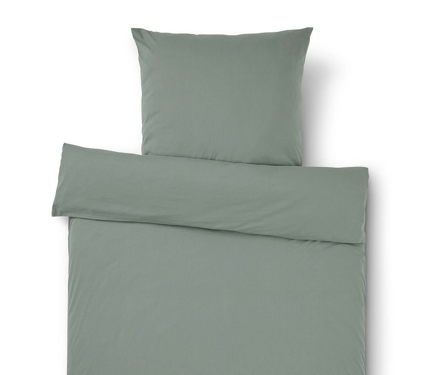 Zelené obliečky s vankúšom hore.