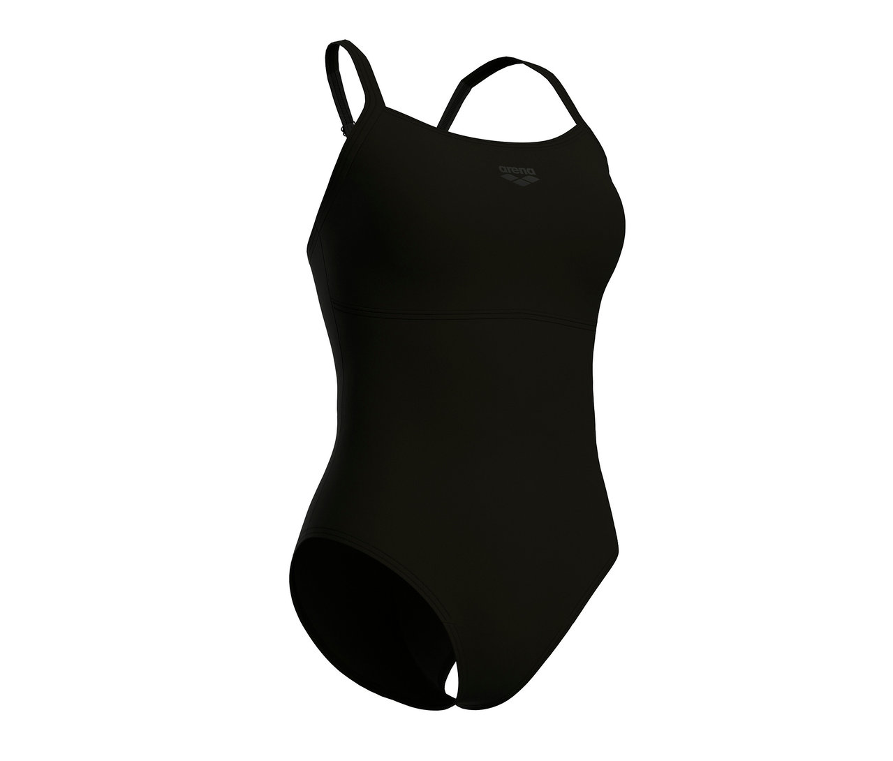 Čierne dámske jednodielne plavky arena Feel Solid Lightdrop Back s vystuženými košíčkami.