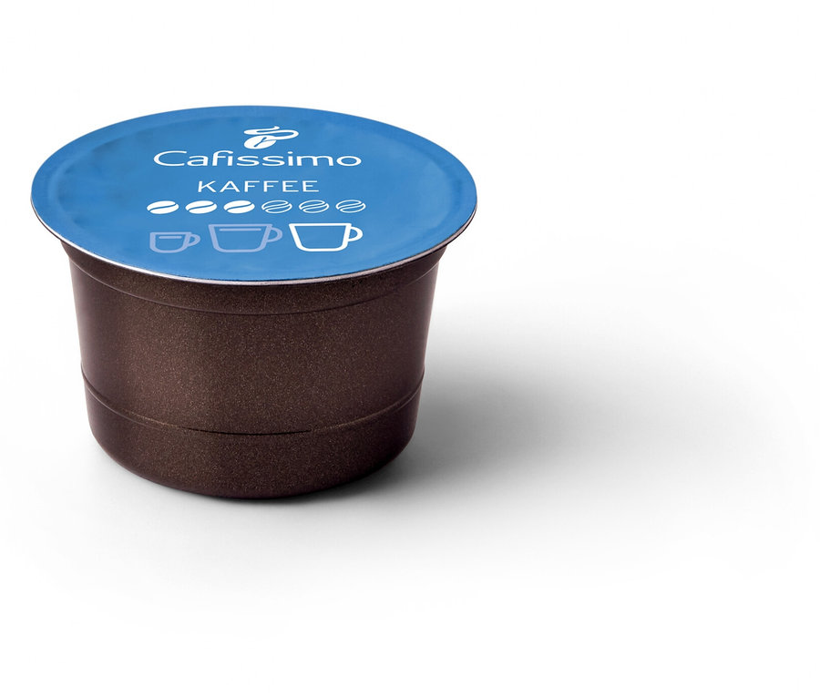 Detailný záber kapsuly Káva jemná na bielom pozadí.