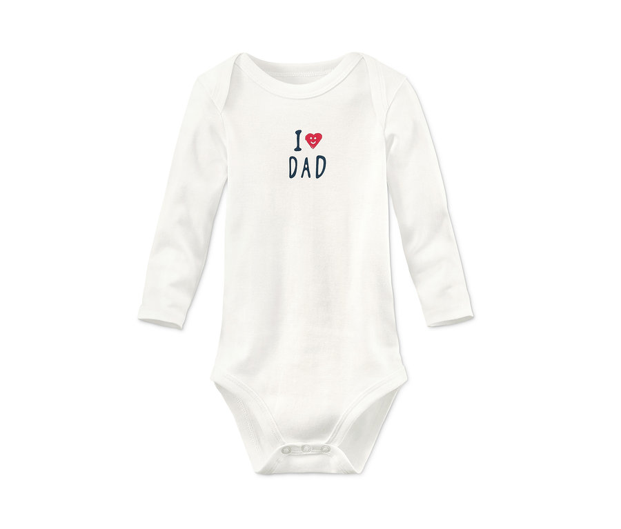 Biele body s dlhým rukávom z biobavlny s nápisom "I love DAD".