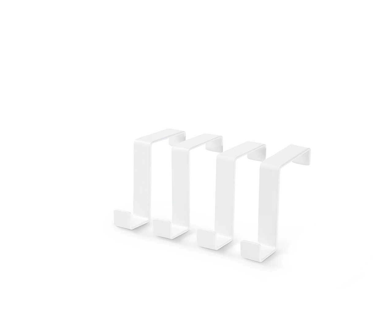 Štyri biele háčiky na dvere.