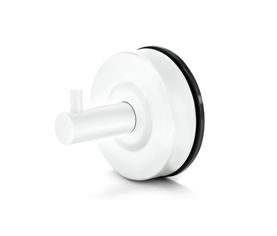 Biely háčik s prísavkou.