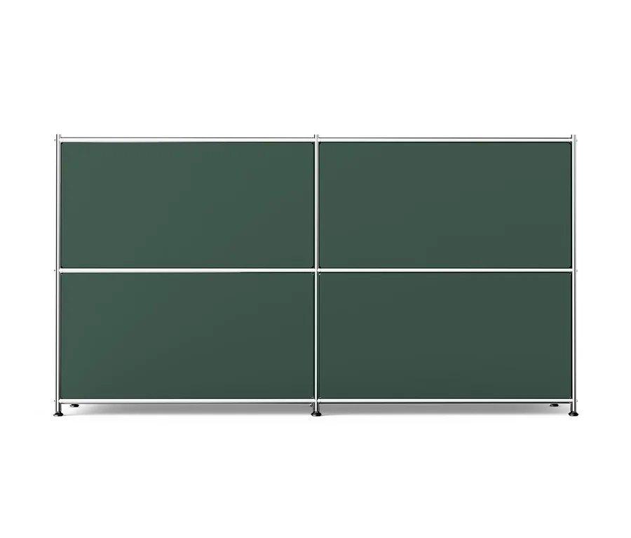 Kovová odkladacia skrinka »CN3« s 2 nastaviteľnými výklopnými priehradkami v olivovozelenej farbe.