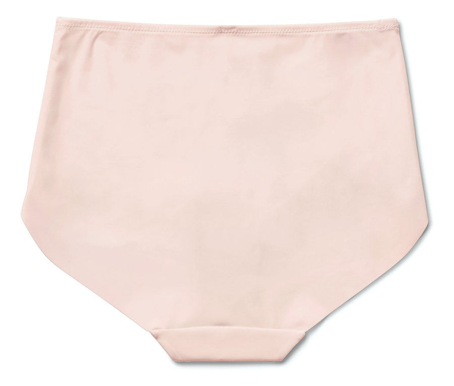 Svetloružové nohavičky s vysokým pásom na bielom pozadí.