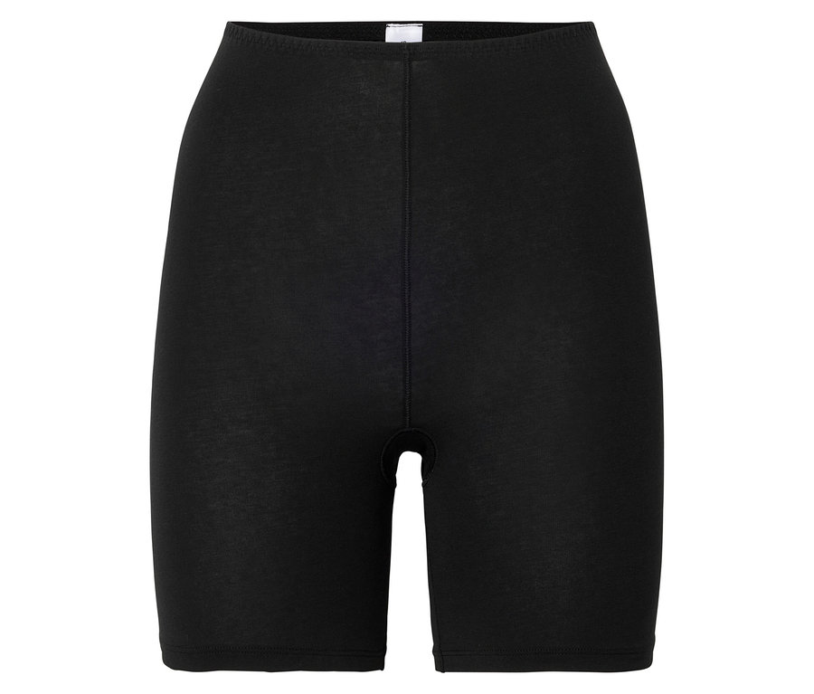Čierne cyklistické šortky s vysokým pásom na bielom pozadí.