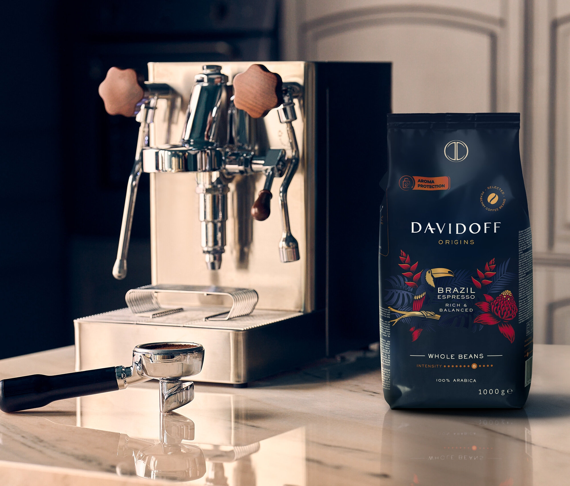 Tchibo - Davidoff Café Origins Brazil - 8 x 1 kg zrnkovej kávy - Intenzita: 8/12