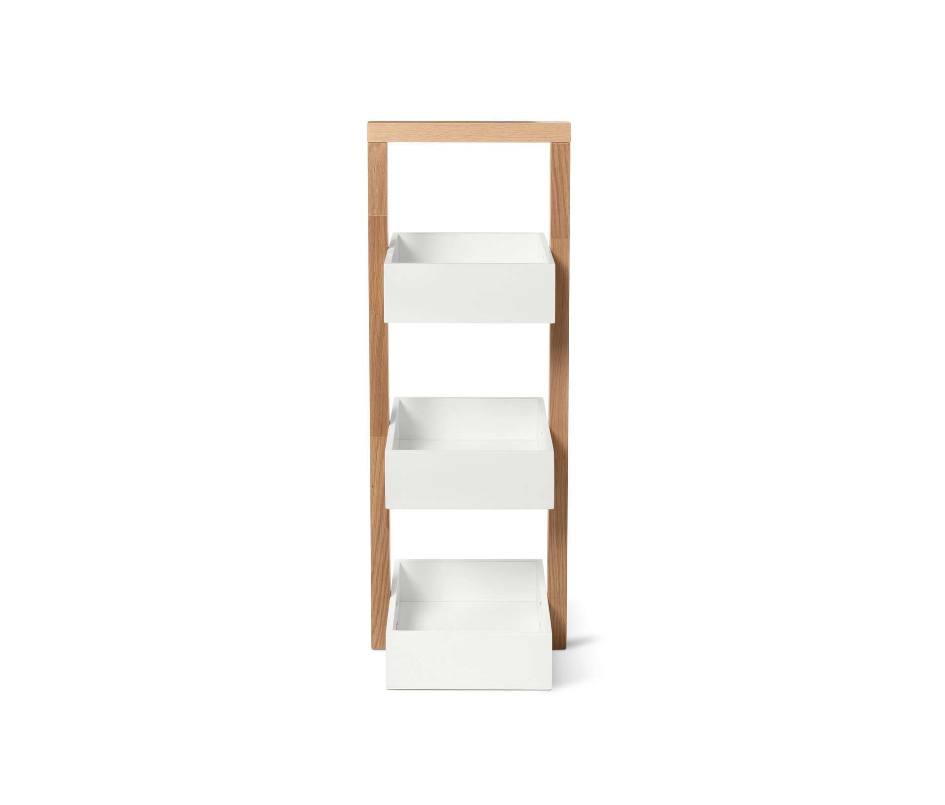 Tchibo - Stojací regál s 3 úložnými boxmi, biely