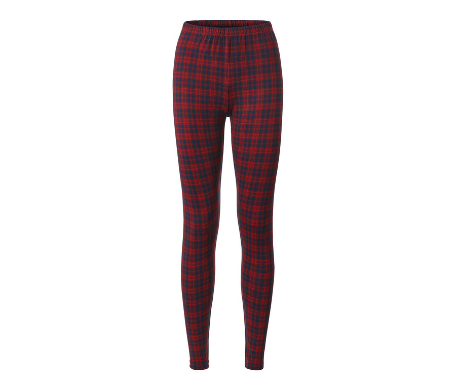 Červeno-modré kockované mäkučké legínsy.