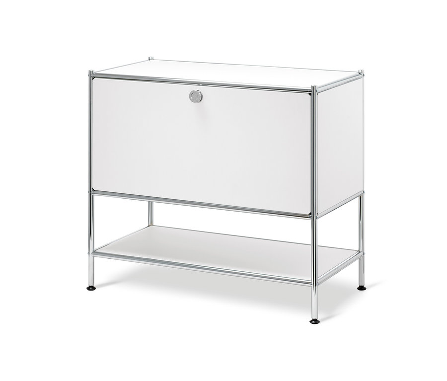 Biela odkladacia skrinka »CN3« s 1 výklopnými dvierkami.