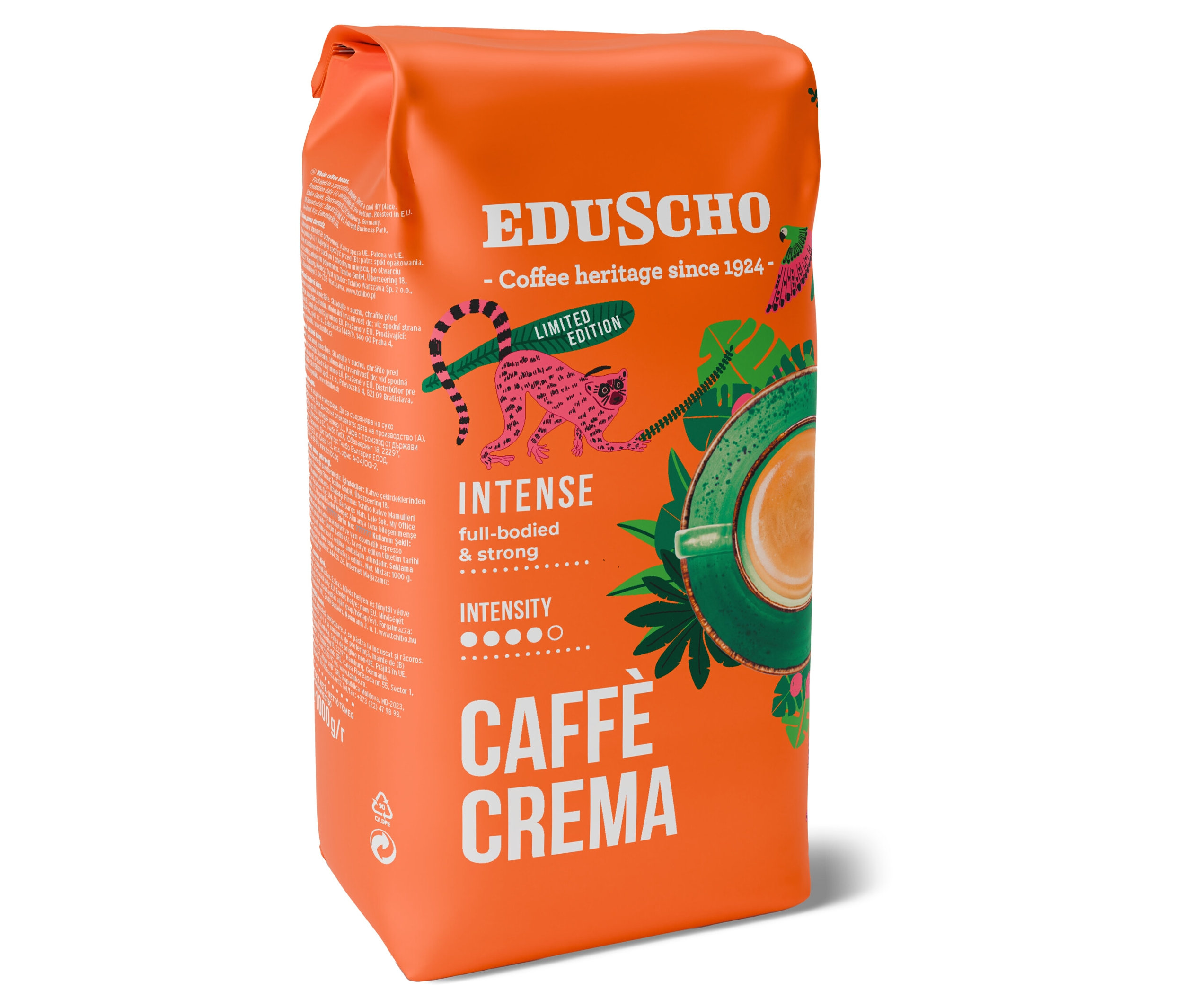 Eduscho Caffè Crema Intense - 1 kg zrnkovej kávy - Intenzita: 4/5