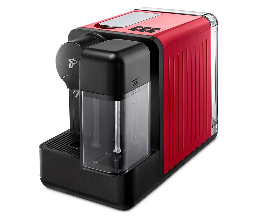Červený kávovar Cafissimo milk.