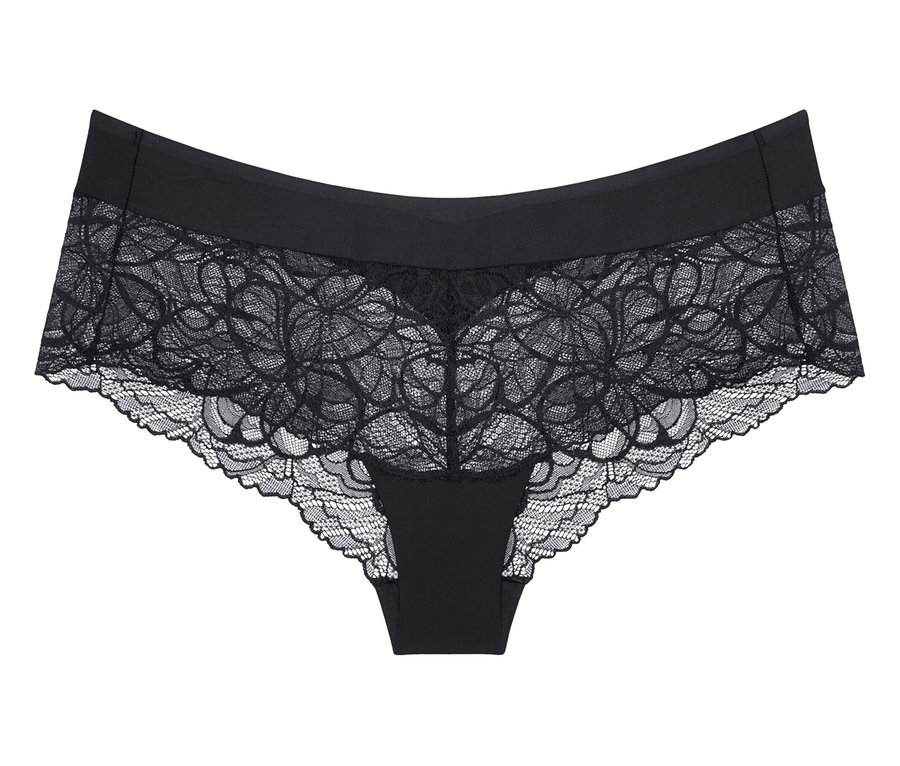 Čierne nohavičky Triumph Body Makeup Illusion Lace, čipkované.