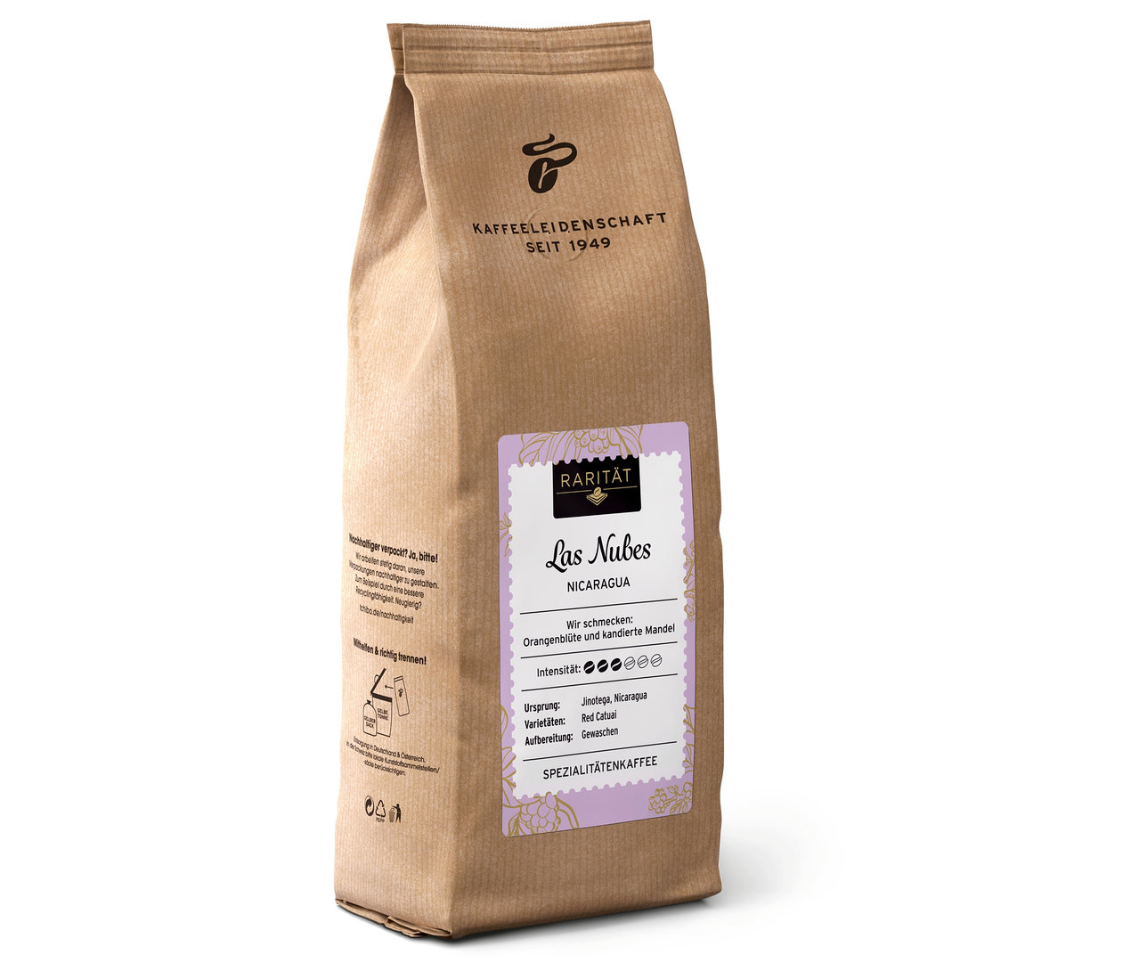 Hnedé balenie kávy Raritná káva »Las Nubes Nicaragua«.