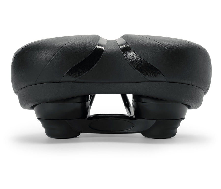 Čierne sedlo na bicykel.