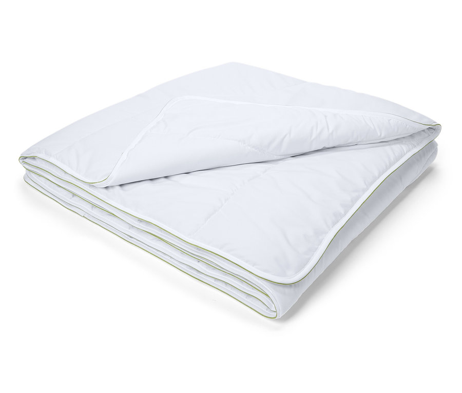 Zložený biely prešívaný paplón irisette® greenline s aktívnym uhlím Dacron®.