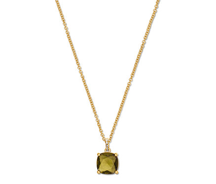 Retiazka so zeleno-hnedými skleneným krištáľovým kamienkom