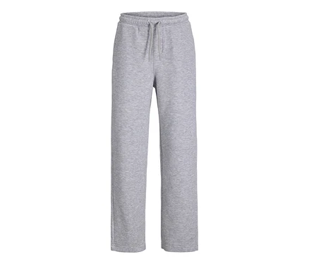 Sivé tepláky Jack&Jones Bradley s pásom na šnúrku a rovnými nohavicami.