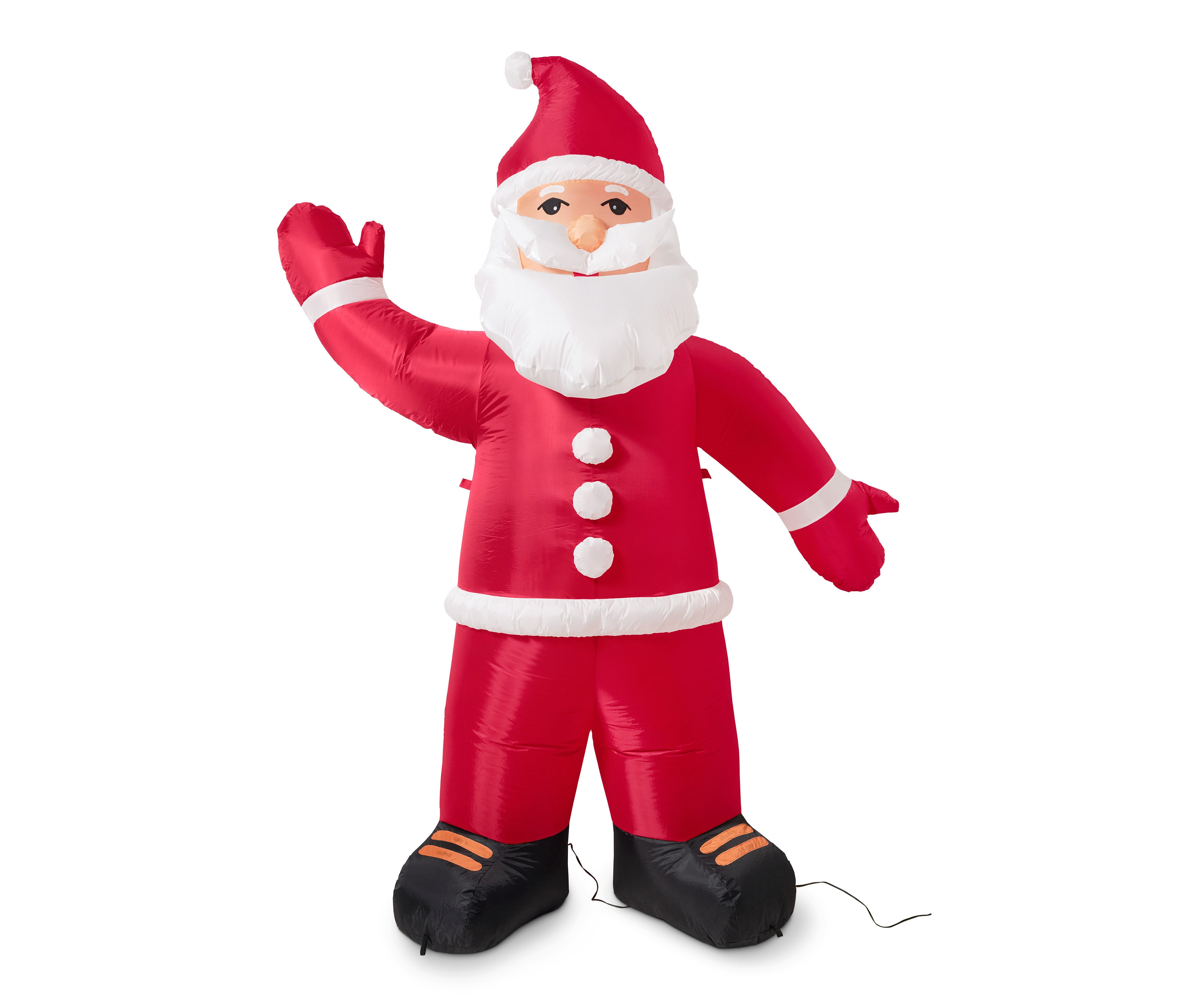 Nafukovací Mikuláš s LED, XXL, stojí a máva.