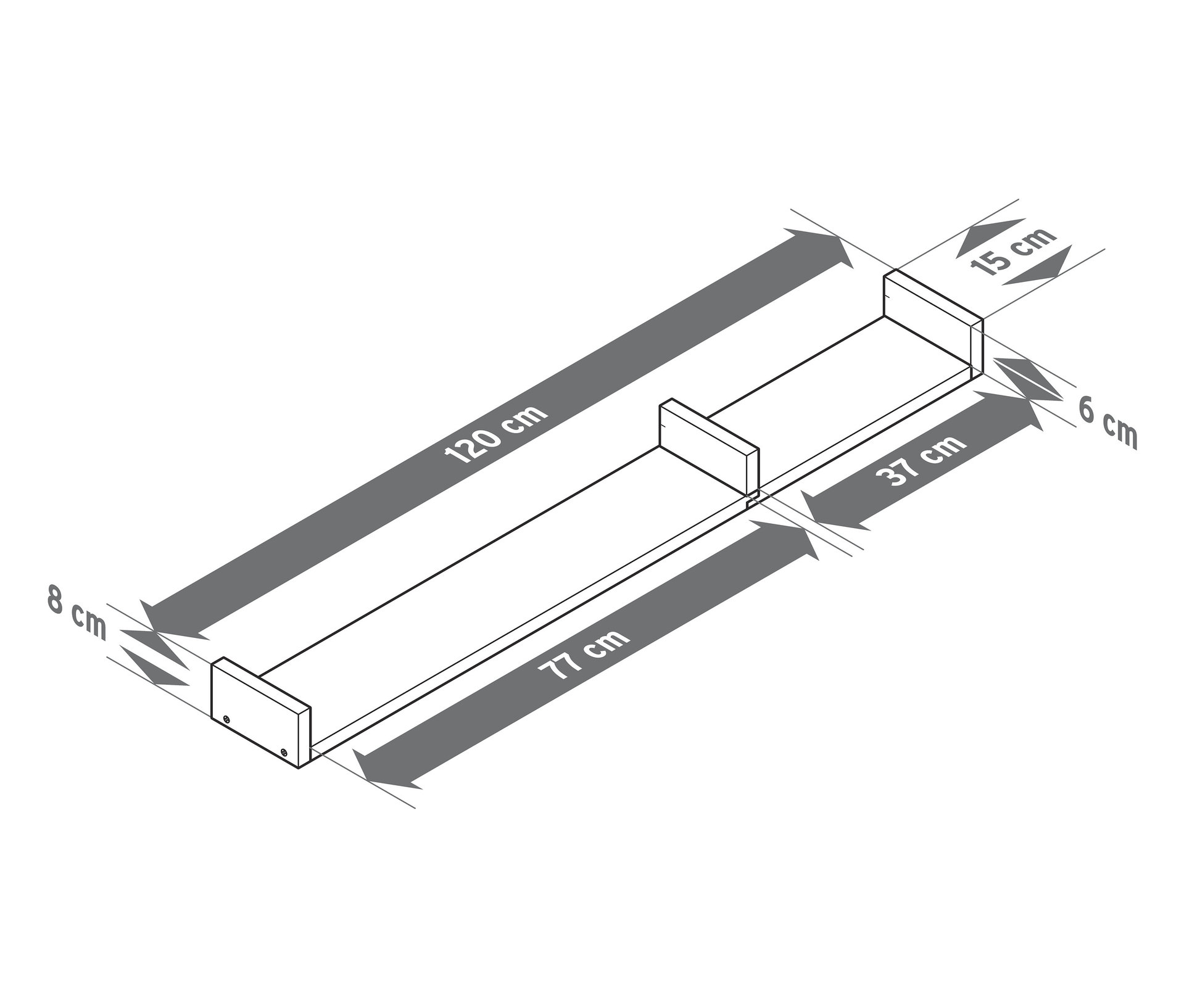Tchibo - Nástenná polička, cca 120 cm