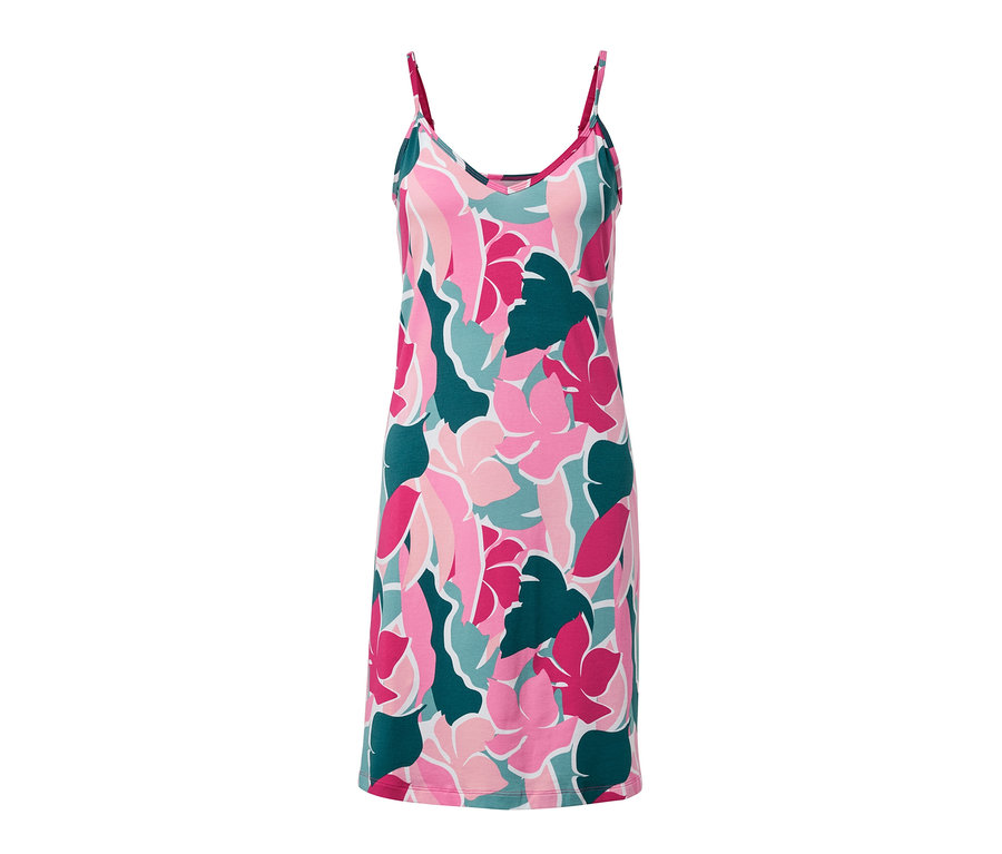 Nočná košeľa na ramienka s kvetinovým vzorom.