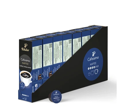 Balenie kapsúl Cafissimo Kaffee kräftig - 80 Kapseln v držiaku.