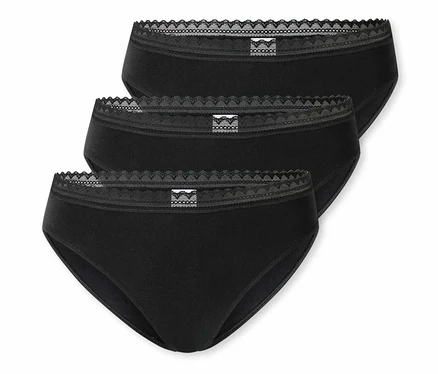 Troje čierne nohavičky SCHIESSER Rio-Slip.