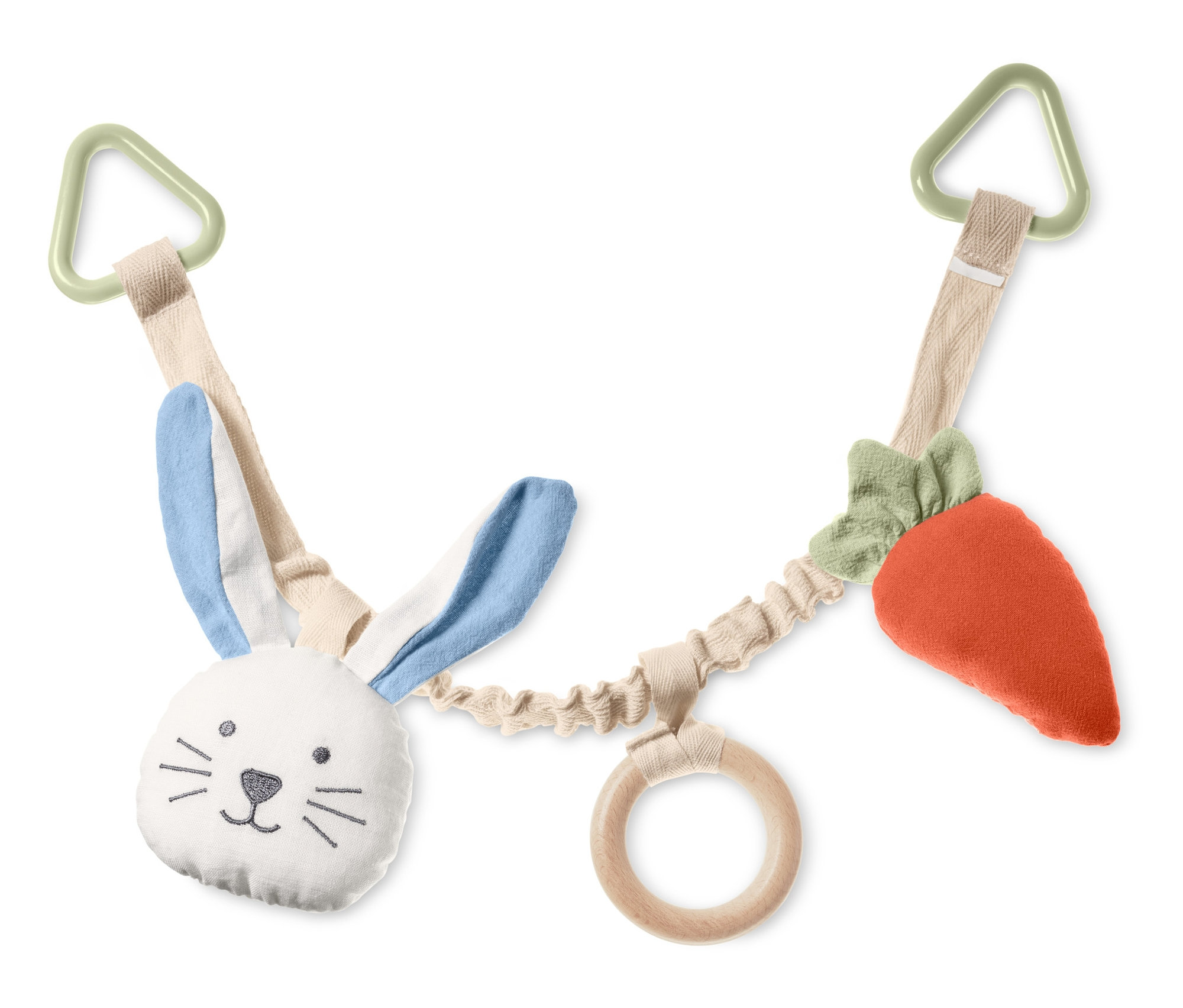 Reťaz na kočík s králikom a mrkvou.