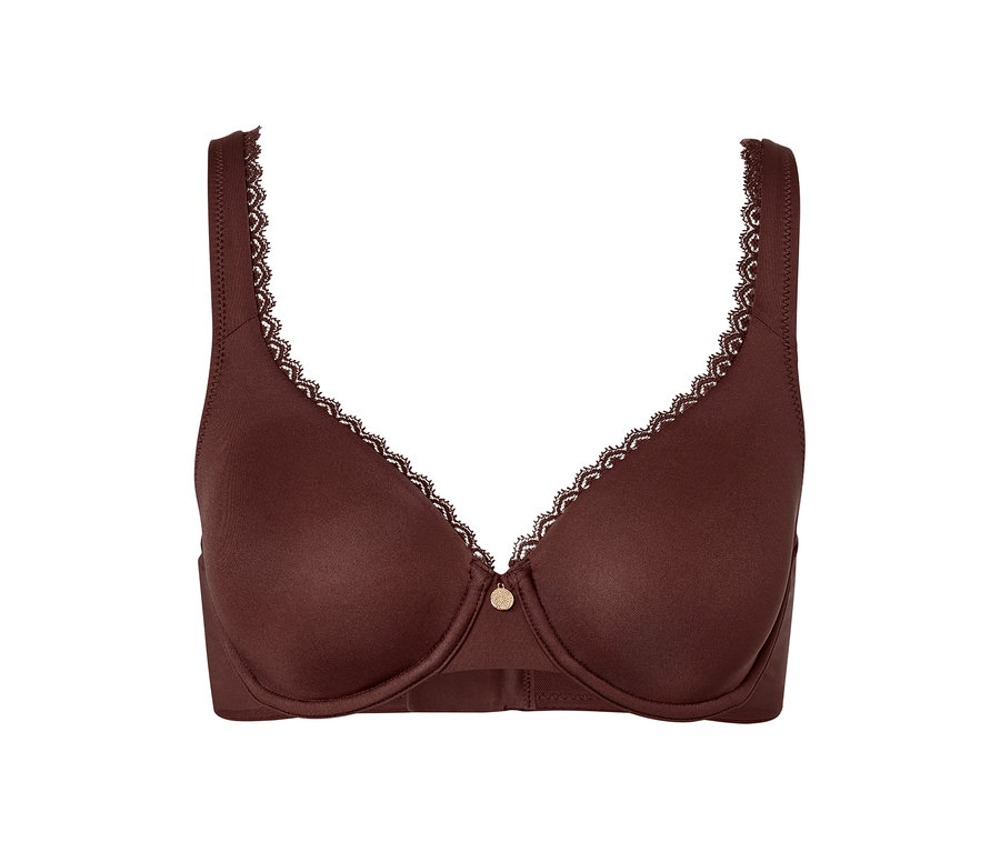 Hnedá podprsenka s kosticami.