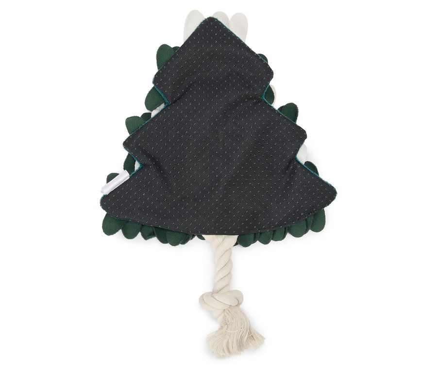 Hračka pre psov v tvare vianočného stromčeka s lanom.