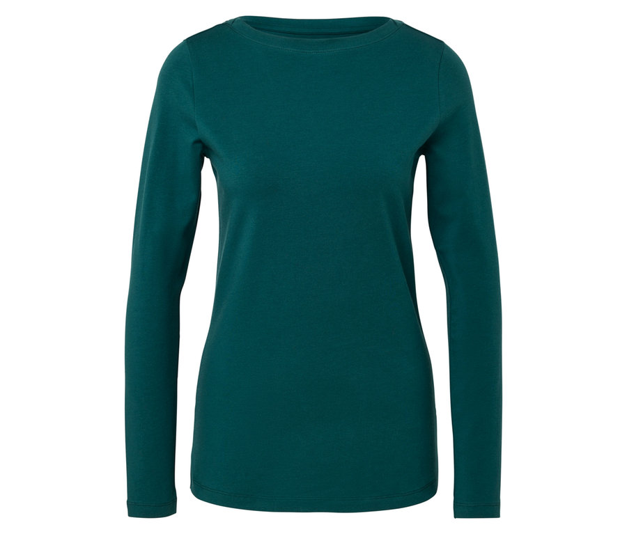 Petrolejové tričko s dlhým rukávom.