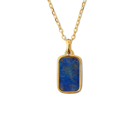 Zlatá retiazka s lapis lazuli.