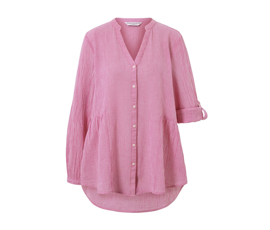 Pásikavá dlhá tunika s gombíkmi.